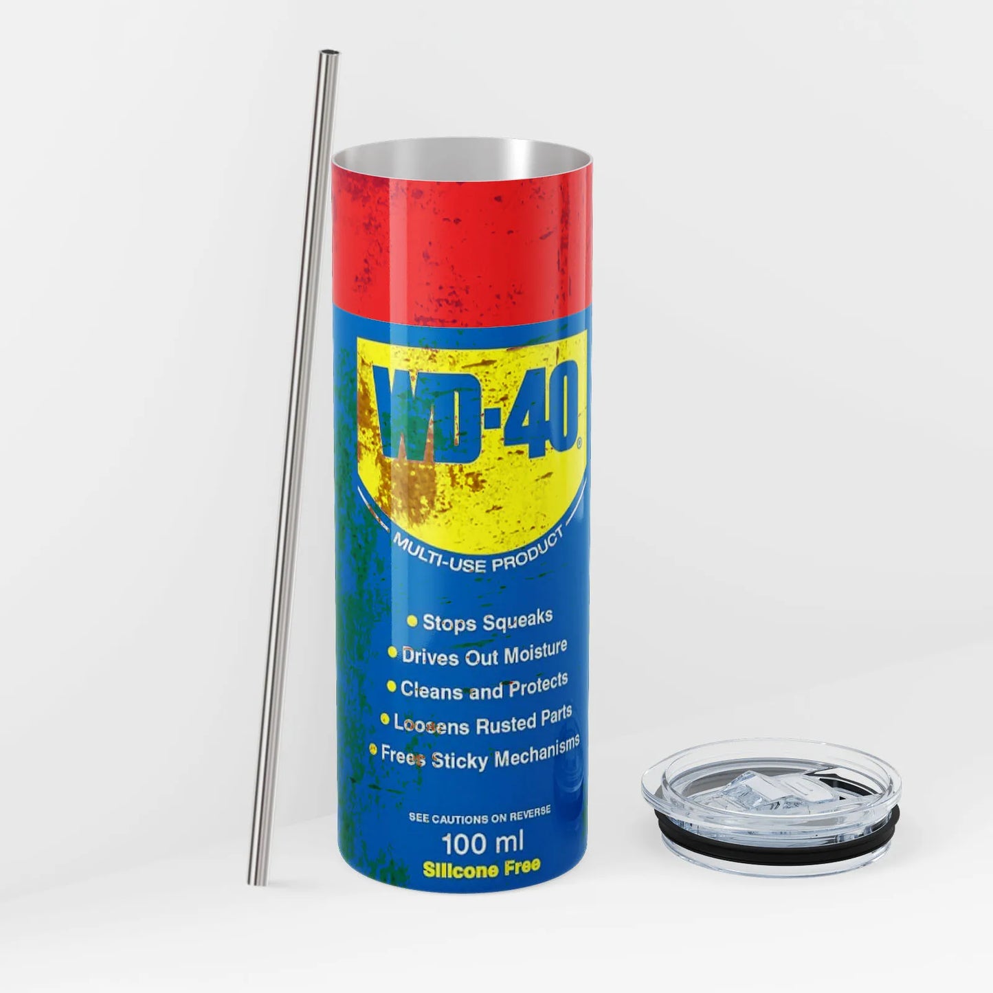 20oz tumbler 600ml Spray Can Tumbler with Lid & Stainless Straw | WD-40 Inspired & IM-OLD Parody Insulated Mug