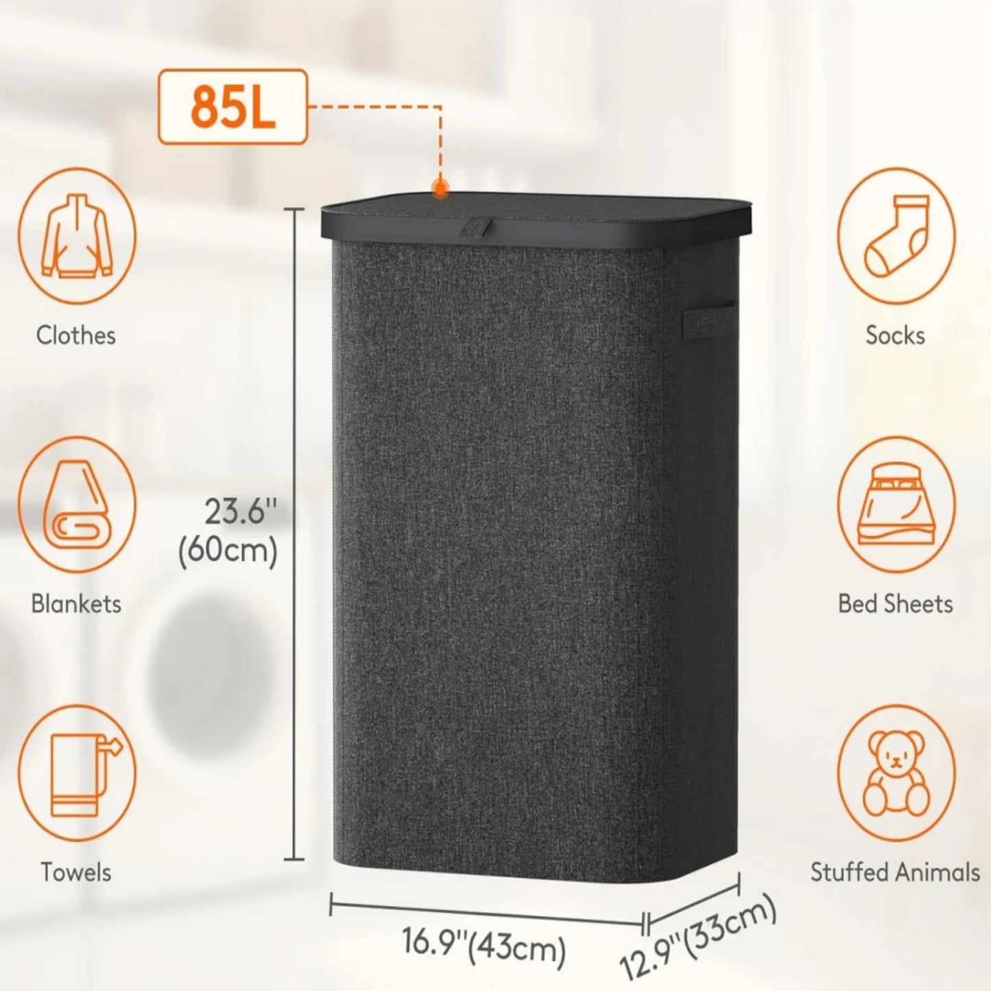 1PC Laundry Basket With Wheels And Lid,Closed Laundry Hamper,Suitable For Bedrooms,Bathtubs,Laundry,Dormitories