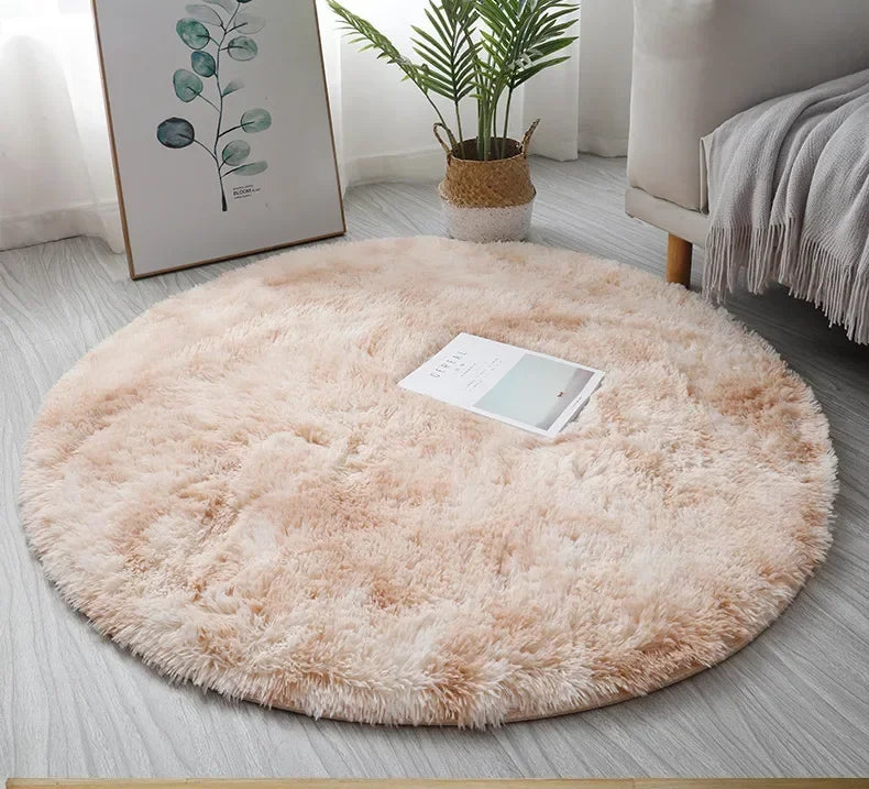 Super Soft Plush Round Rug Mat Fluffy White Carpets For Living Room Home Decor Bedroom Kid Room Decoration Salon Thick Pile