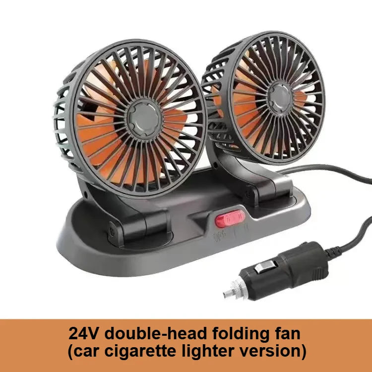 5V/12V/24V Car Fan Cooling Dual/Three Head USB Cooler Adjustable Auto Cooler Air Fan Car Accessories Wind Regulation