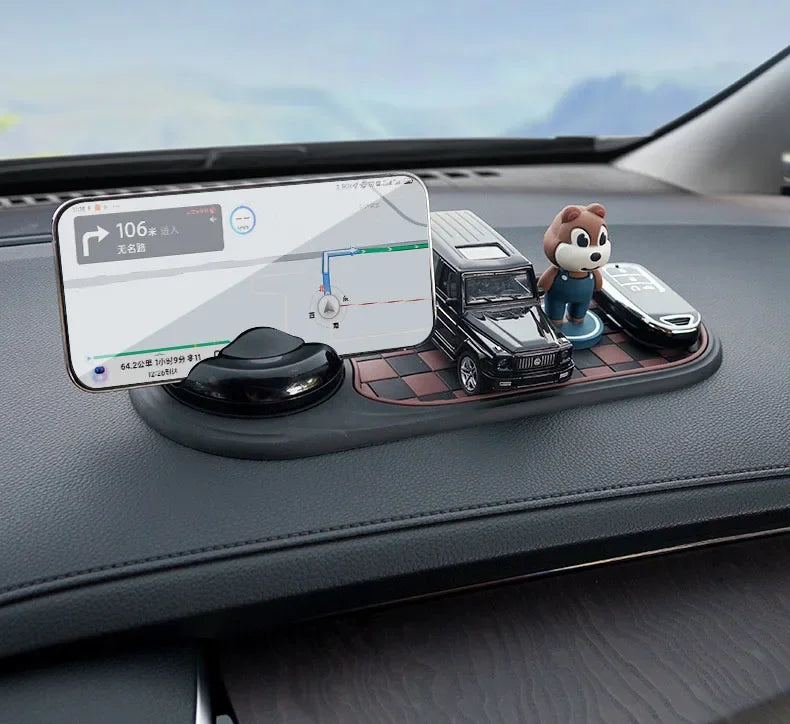 2 in 1 Car Phone Mount with Anti Slip Mat Dashboard Phone Holder 360-Degree Rotation Stable Smartphone Holder Universal