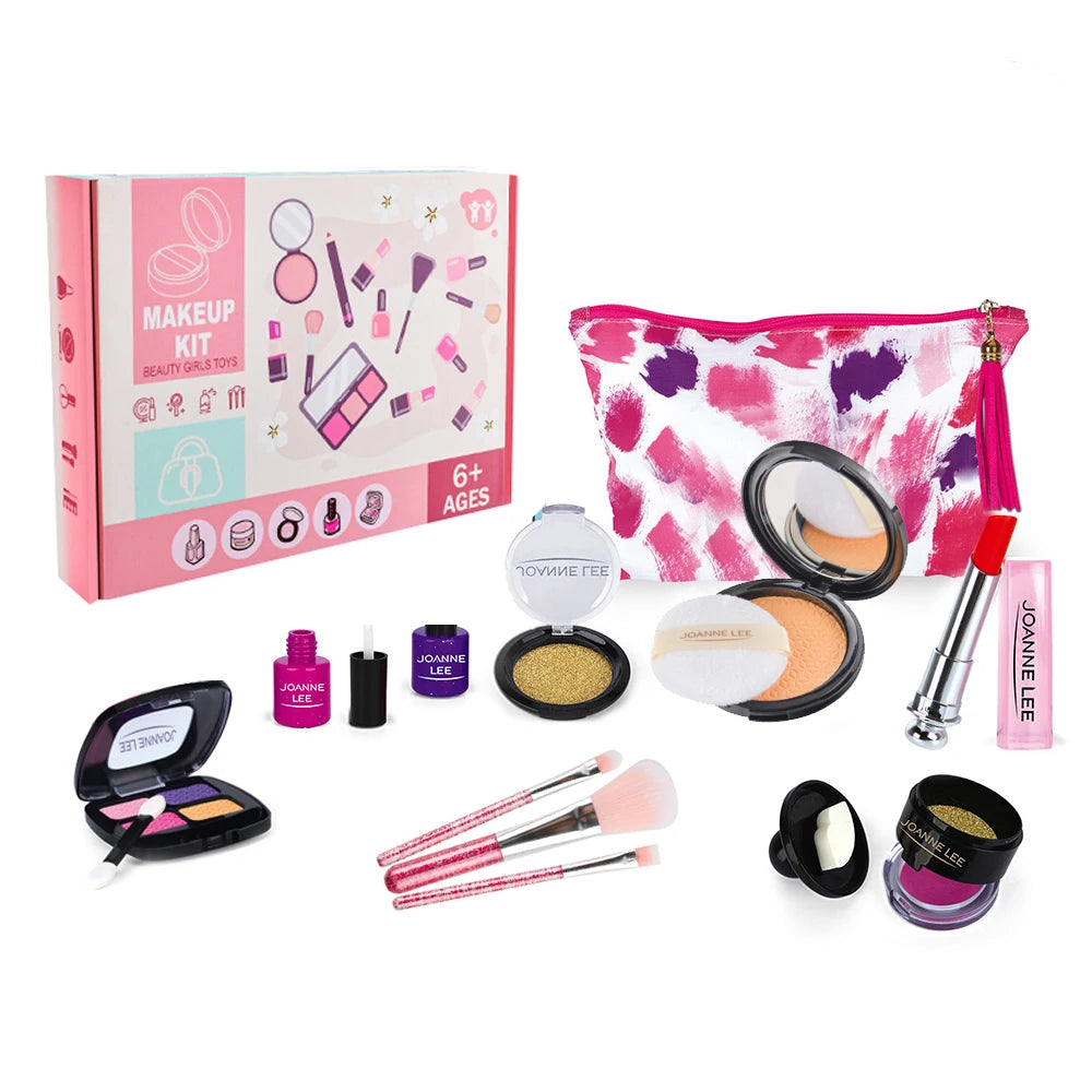 Girls Make Up Toy Set Pretend Play Lipstick Nail Polish Princess Pink Makeup Toys For Girls Dress Up Educational Toys Kids Gifts