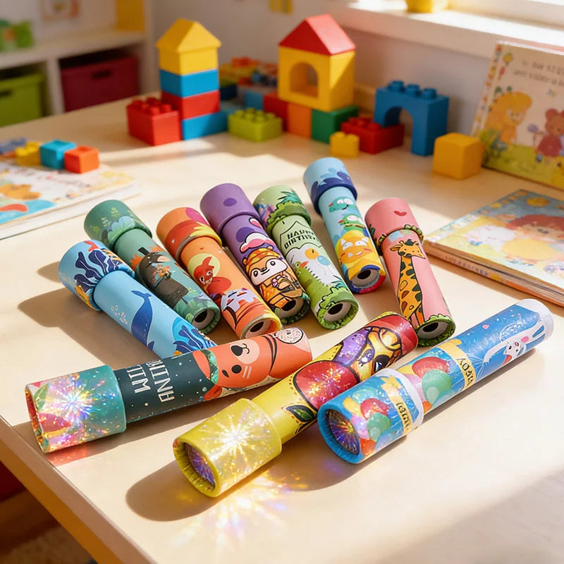 5/10pcs Rotating Kaleidoscope Science Toys for Kids Birthday Party Favors Goodie Pinata Fillers Classroom Rewards Baby Shower