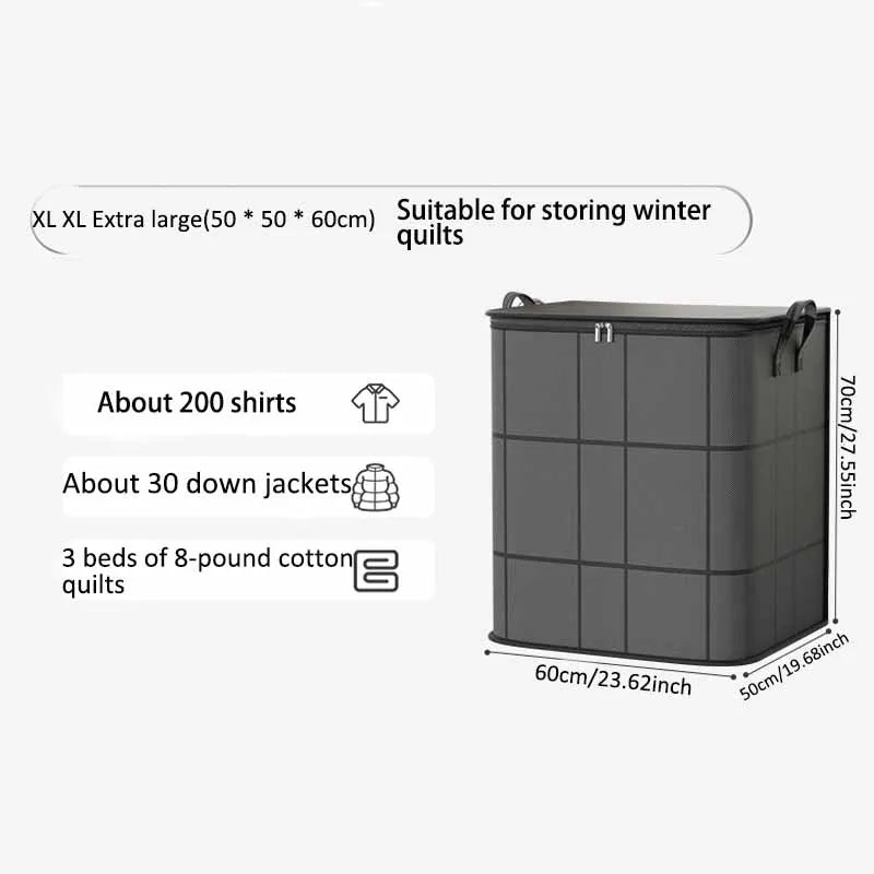 Super Large Capacity! Thick Black Woven Storage Bag For Home Use, Clothes, Blankets, Cotton Quilts, Organizing And Moving Tools
