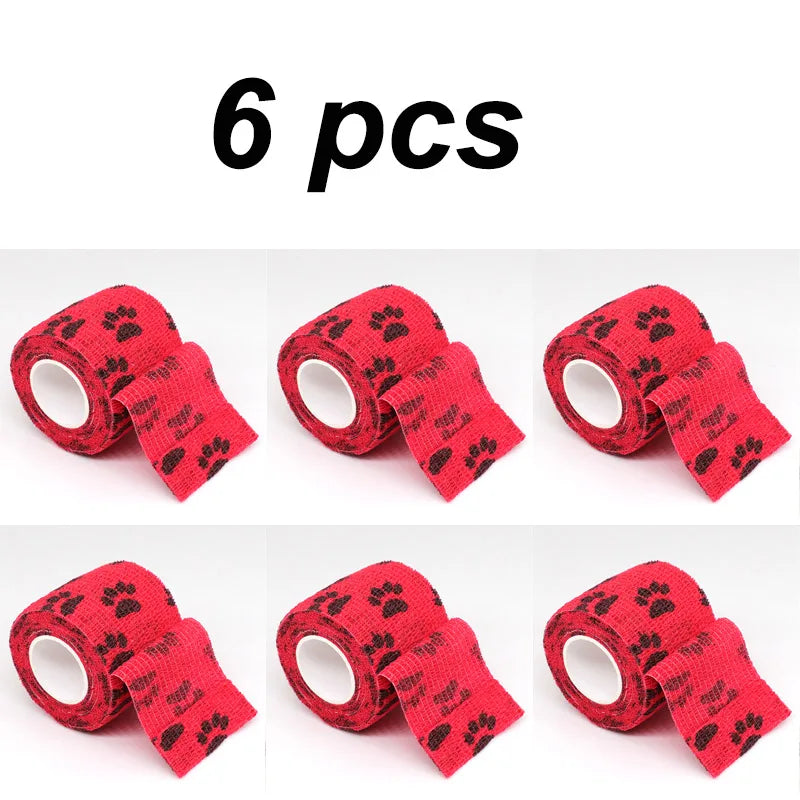 6 pcs Pet Puppys Anti Dirt Tool for Going Out Leggings Self Adhesive Bandages for Walking Dogs Feet Wrapping Protective Bandages