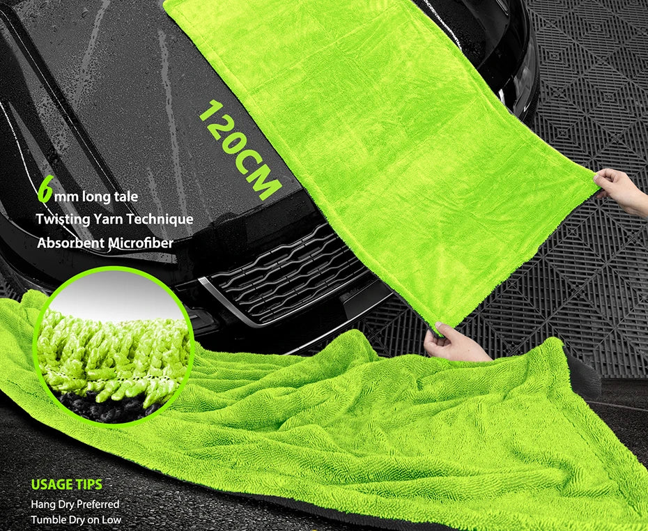 1400GSM Ultra-Thick Drying Towel for Car/Motorcycle Oversized 60x120cm Cleaning Cloth Soft High Absorbent Car Detailing Towel