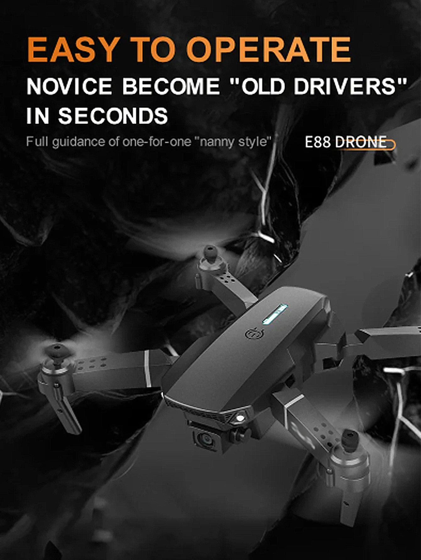 Professional Drone E88 4k wide-angle HD camera WiFi fpv height Hold Foldable RC quadrotor helicopter Camera-free children's toys