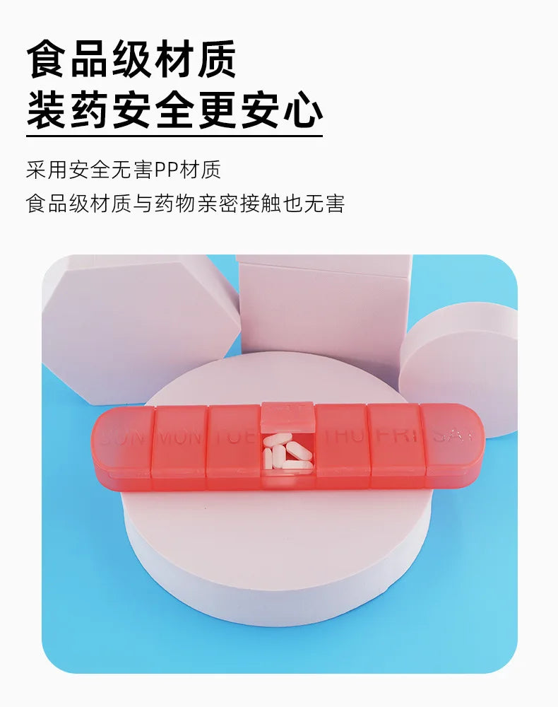 Weekly Medicine Pill's Box Pill Case Drug Dispense Mini Portable Pills Organizer Case 7 Grids PillBox Tablet Storage Container