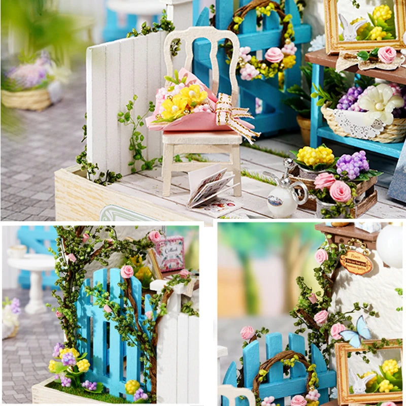 DIY Miniature Dollhouse Kit Assemble Puzzle 3D Wooden House Room Craft With Furniture LED Lights For Friends Birthday Gift Toys