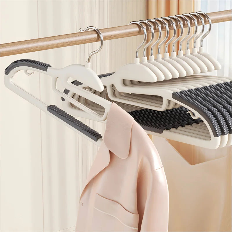 10Pcs Black/Orange/Grey Multifunctional Wet and Dry Household Hanger Suitable for Hanging Clothes Bedroom Wardrobe Anti-Slip