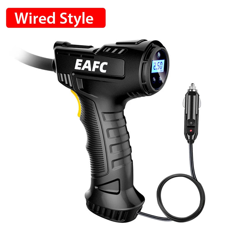 120W Car Air Pump Wireless/Wired Electric Car Tire Inflatable Pump Portable Air Compressor for Tires Digital Auto Tire Inflator