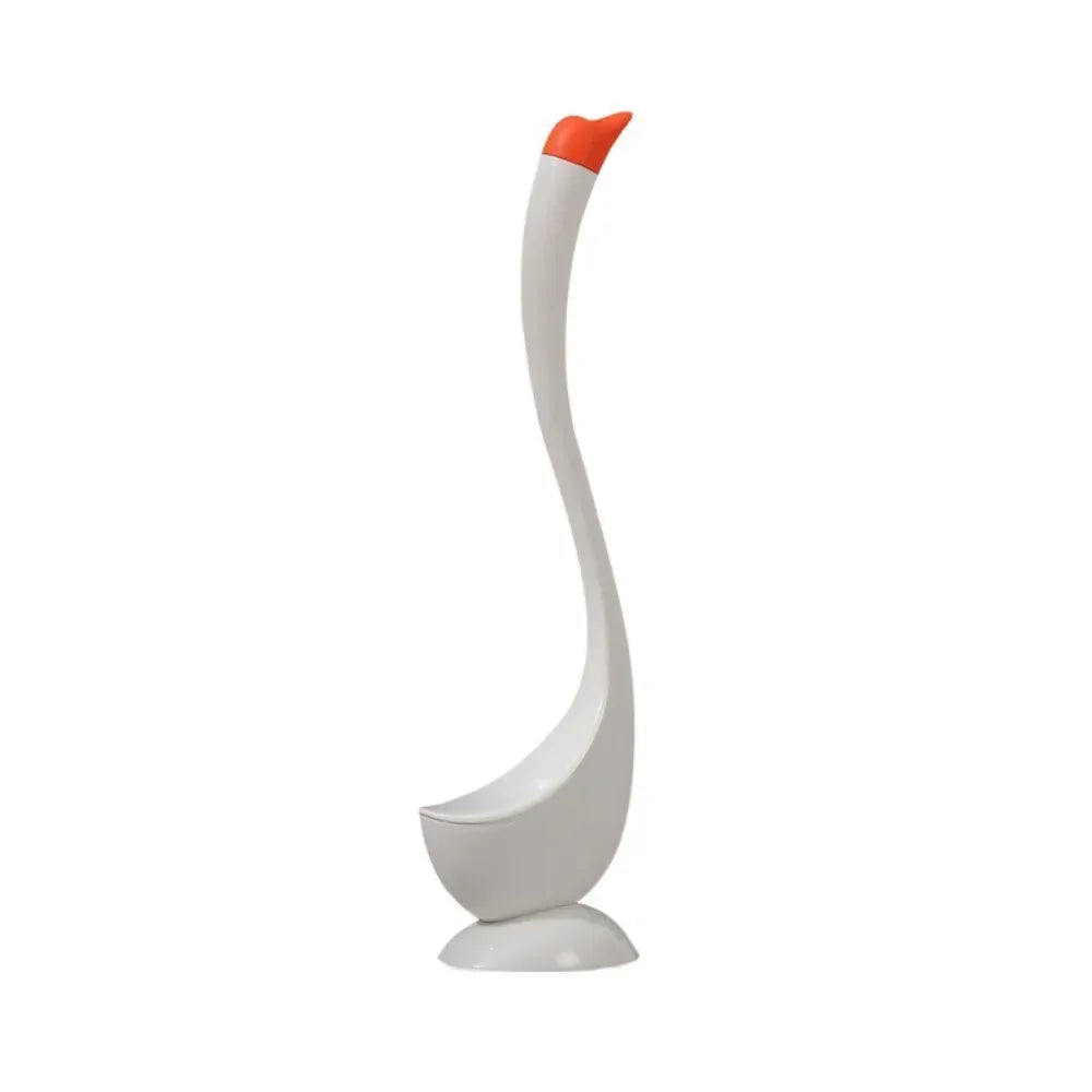 Swan-Shaped Long Handle Toilet Brush Set with Holder, Dense Bristles, Household Cartoon Bathroom Cleaning Tool