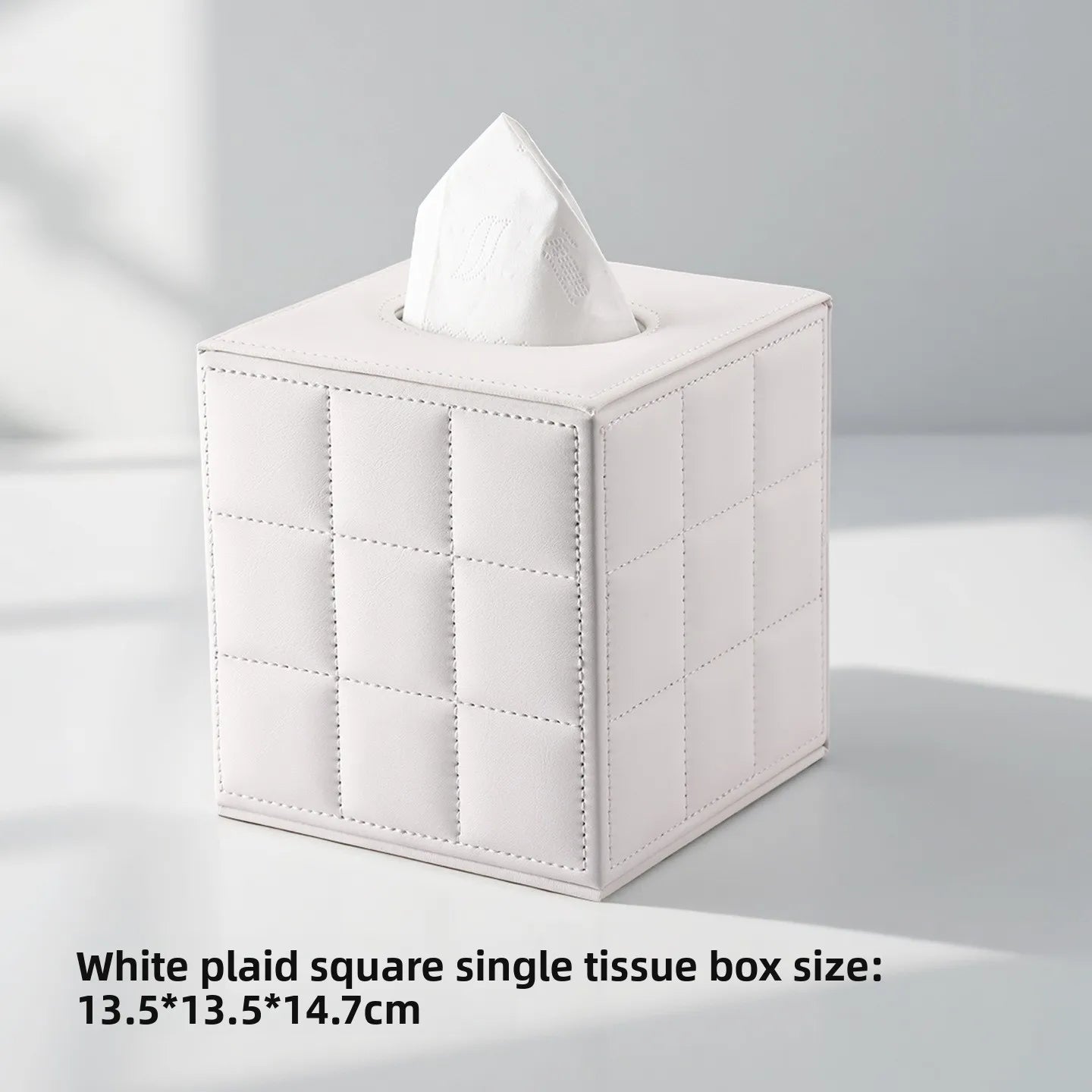 Elegant PU Leather Square Tissue Holder for Coffee Table, Decorative Napkin Paper Case for Home Hotel Restaurant Living Rooms