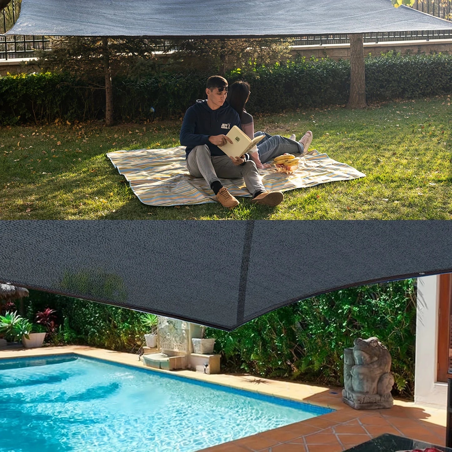 Large Black Garden Sunshade  Breathable UV Block Mesh, Sun & Heat Resistant for Greenhouse & Vegetable Garden Shade Cover, Heatr