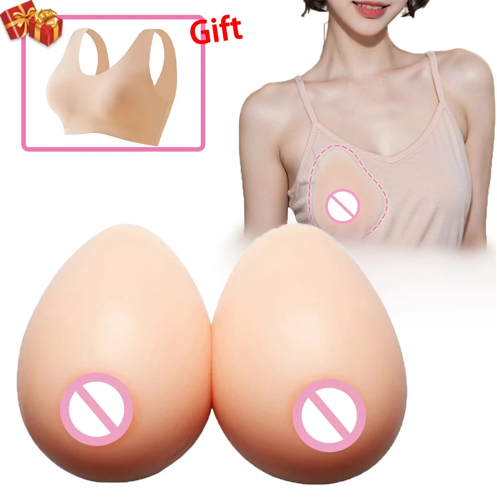 Silicone Realistic Fake Chest Tits Sexy Artificial Boobs Soft Breast Enhancement Pads for Transgender Drag Queens Party Cosplay