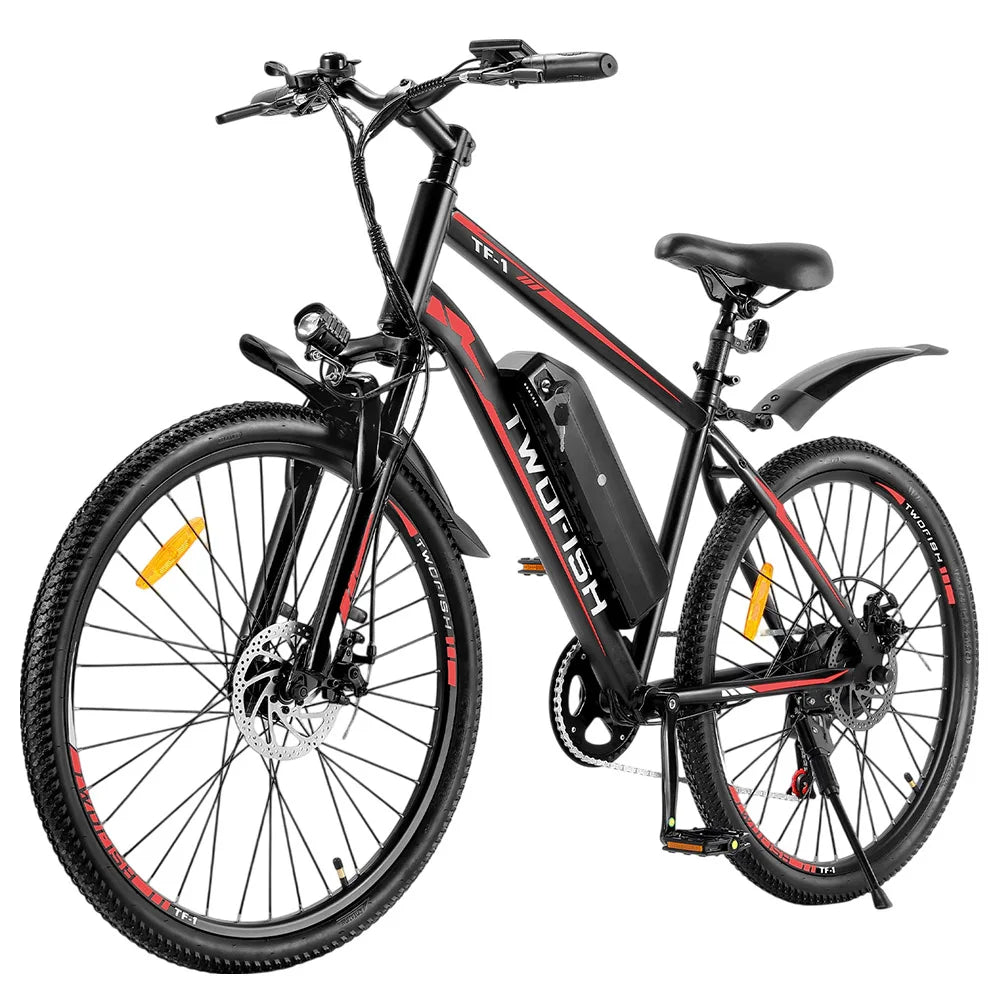 TWOFISH TF-1 Electric Bike, 250W 36V 15Ah Battery, 26" Tires, 25km/h Max Speed, 100km Max Range, Disc Brakes, Front Suspension