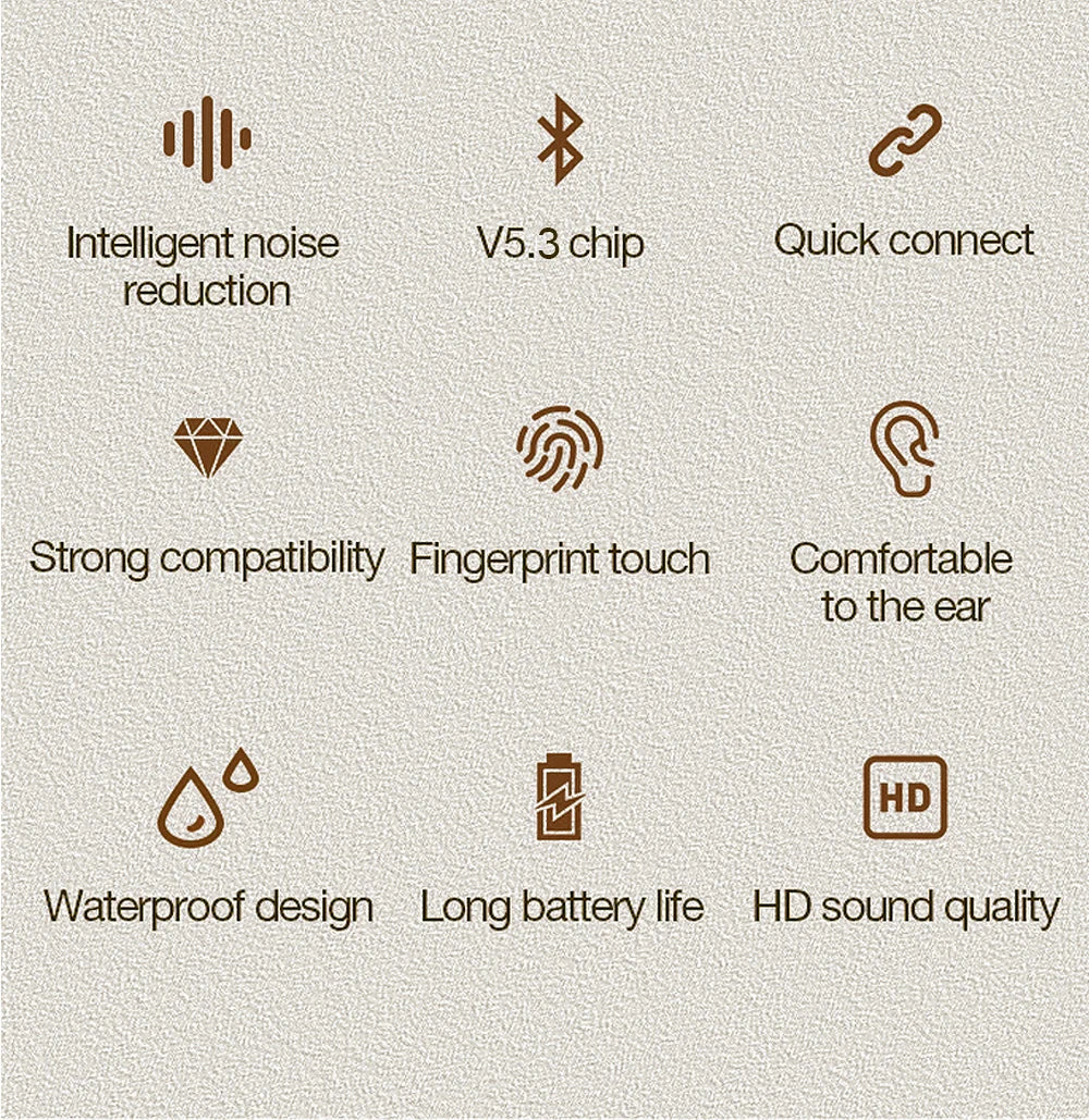Choice ERAZER Airs Pro Wireless Bluetooth Earphones Touch Screen Headphones HiFi Earbuds ANC Noise Reduction Headsets HD Call