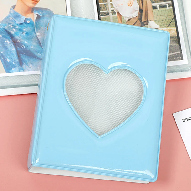 A5 Kpop Photocard Holder Binding Photo Cards Holder in Polaroid Album Book 3 Inches Heart Photo Card School Stationery Binder