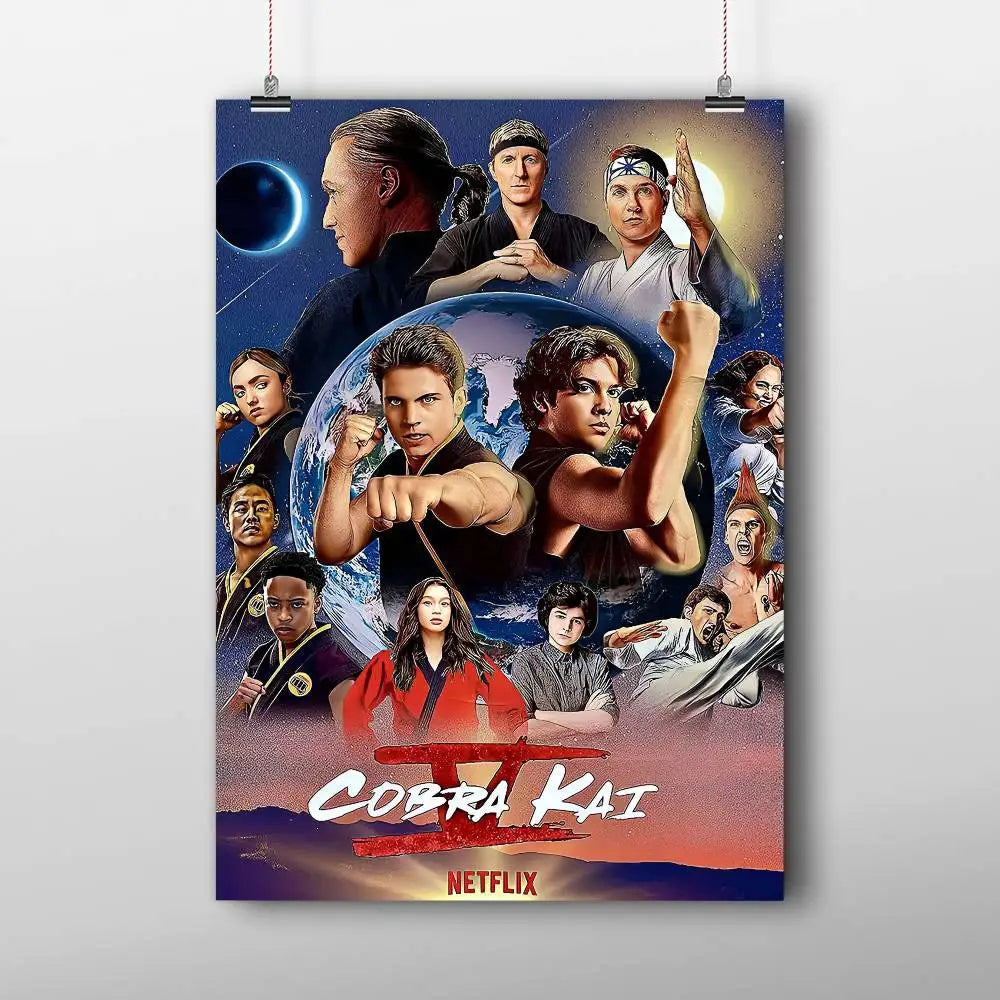 TV Series Cobra Kai Self-adhesive Art Poster Waterproof Paper Sticker Coffee House Bar Posters Wall Stickers