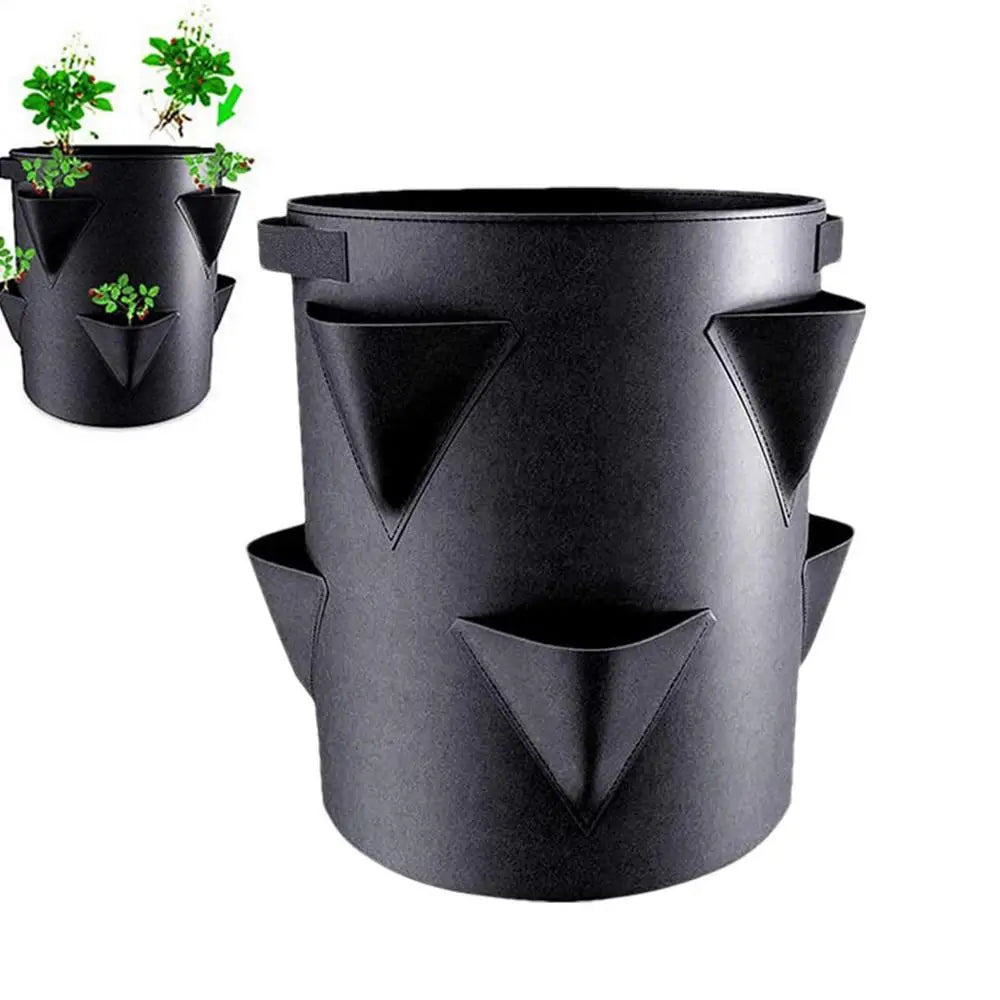 7 Gallons Strawberry Planting Bag Grow Bag With 6 Side Grow Pocket Portable Tomato Planting Bags Strawberry Pots Planting Pots