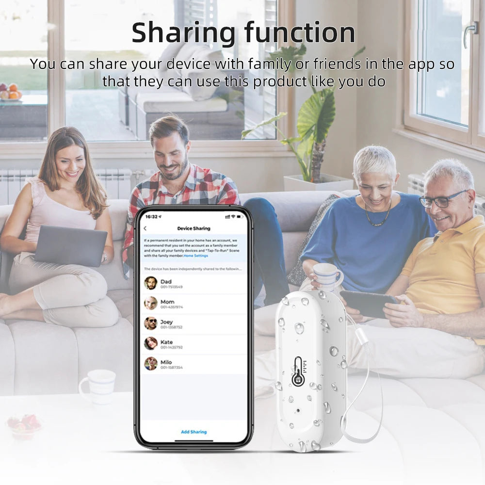 Tuya WiFi/Zigbee Smart Temperature Humidity Sensor Outdoor IP65 Waterproof APP Remote Monitoring Works With Alexa Google Home