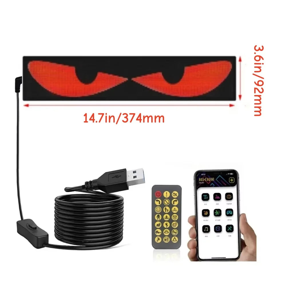 Car Devil Eyes Light Led Soft Screen DIY Colorful Car Windshield Dynamic LED Smart Phone App Control Flexible Matrix Screen