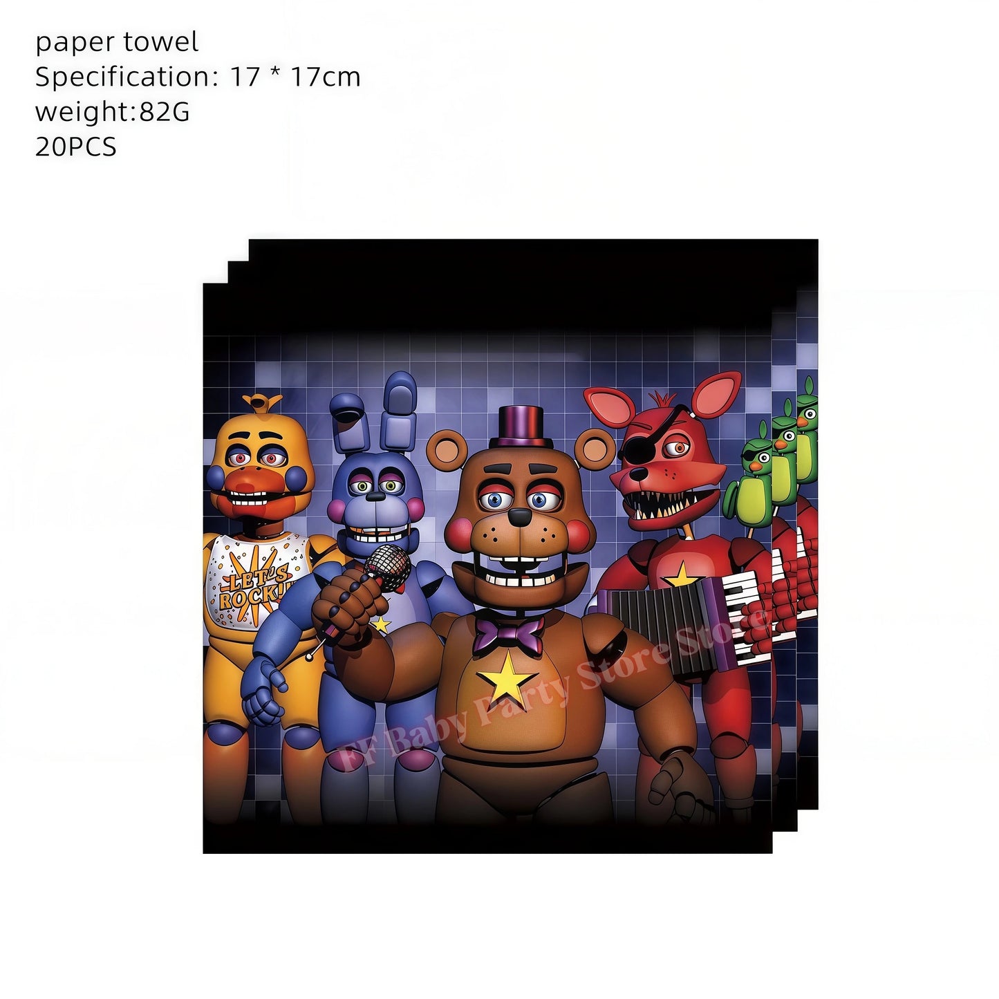 Five Nights Bear Birthday Party Decorations Plate Cup Backdrop Freddyed Balloon for Kids Party Favors FNAFs Event Supplies Gifts