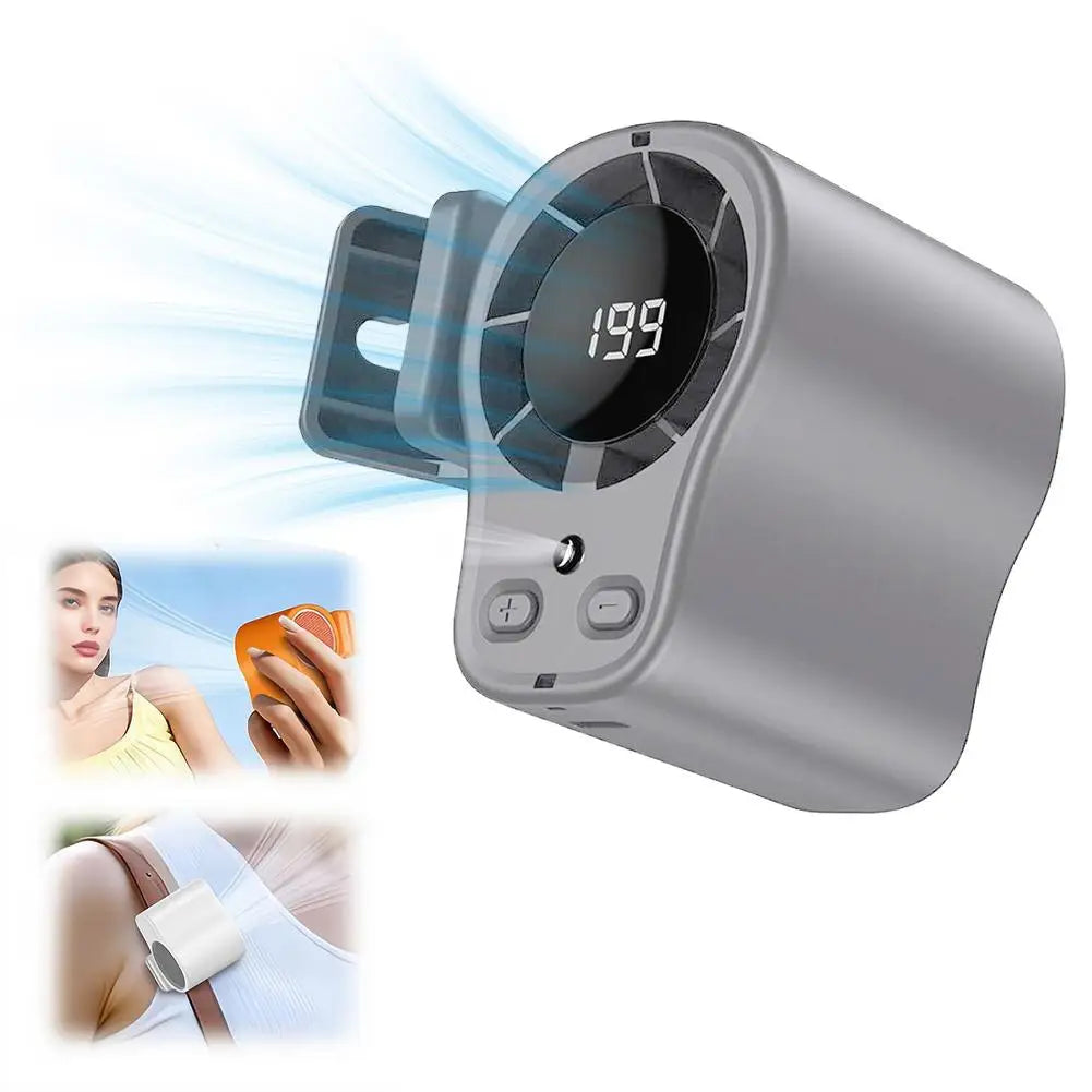 Semiconductor Cooling Car Fan USB Rechargeable Clip on Portable Desk Fans with LED Display 360 Rotation Quiet for Car Camping
