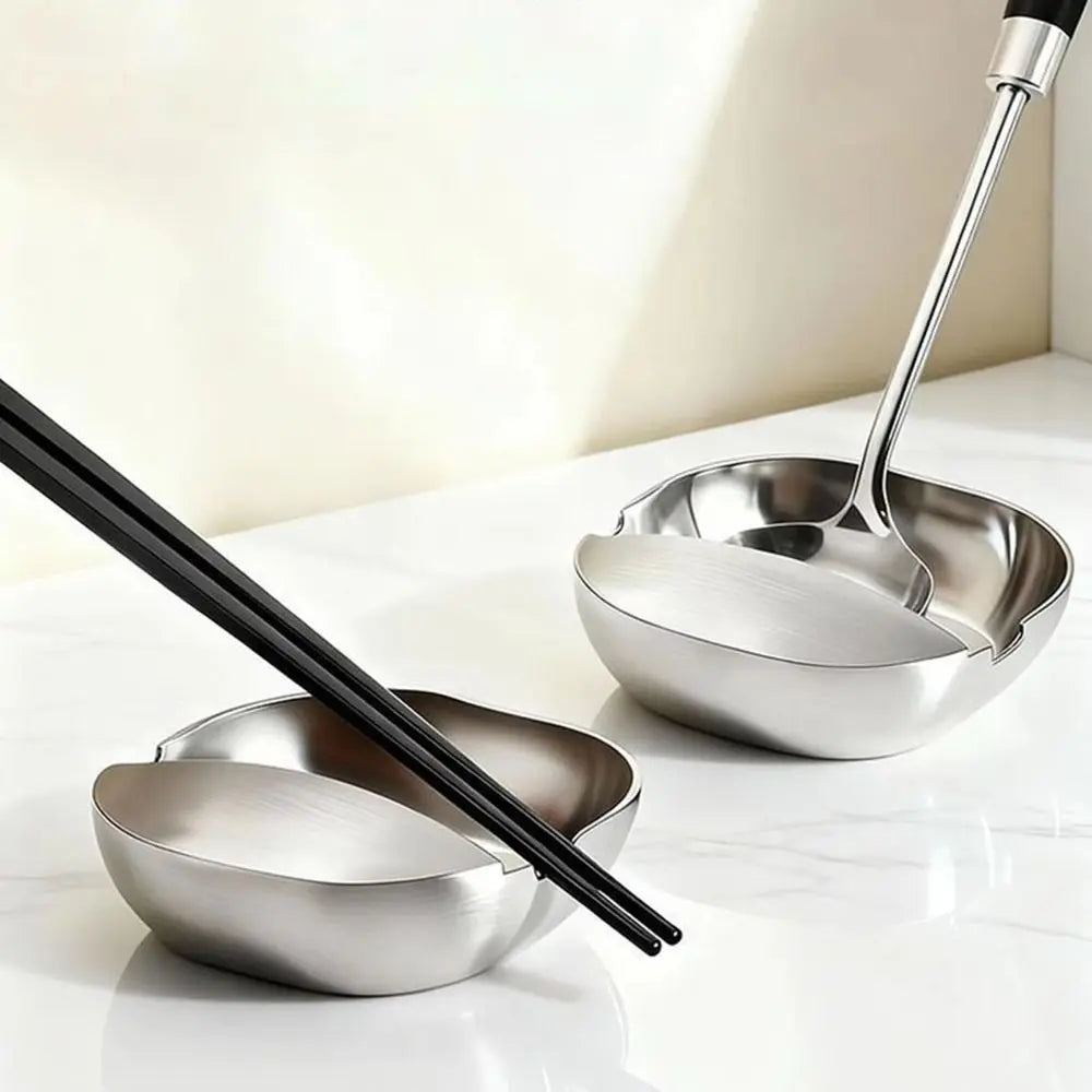 New Stainless Steel Ladle Rack Self-Standing Stable Spatula Rack Spoon Tray