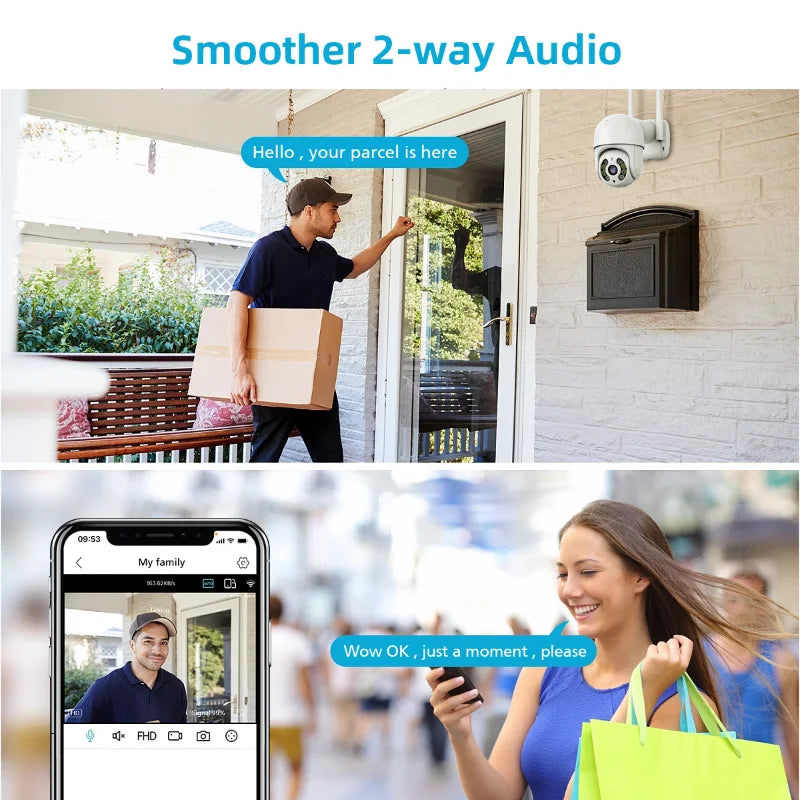 4K 8MP Wireless IP Camera Outdoor Security Wifi PTZ Camera 4MP HD Auto Tracking Video Surveillance CCTV Camera P2P iCsee APP