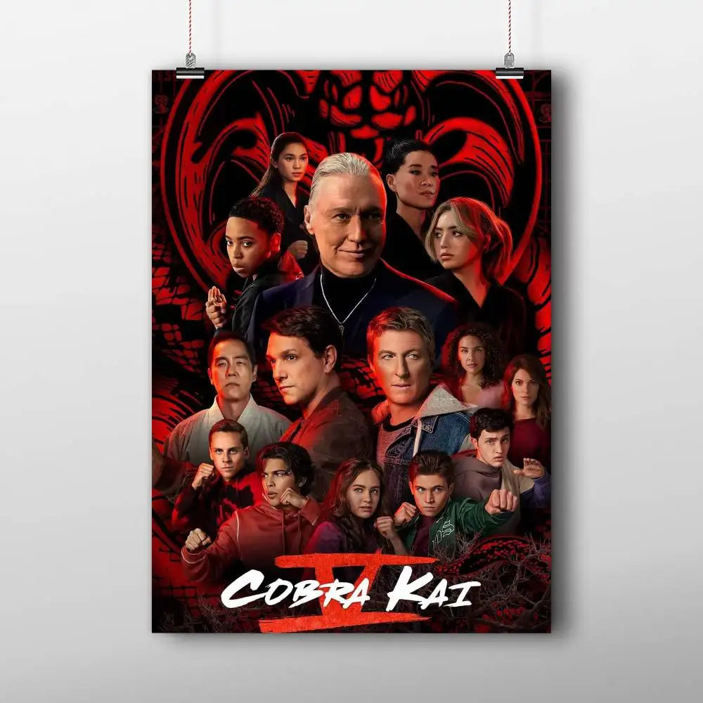 TV Series Cobra Kai Self-adhesive Art Poster Waterproof Paper Sticker Coffee House Bar Posters Wall Stickers