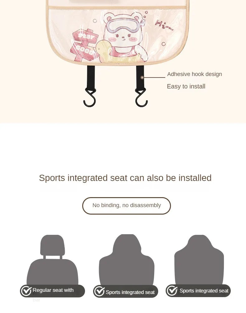 Car Back Seat Organizer Anti-kick Pad Rear Safety Seat Anti-wear Pad Car Anti-dirty Pad Universal Car Backrest Storage Bag