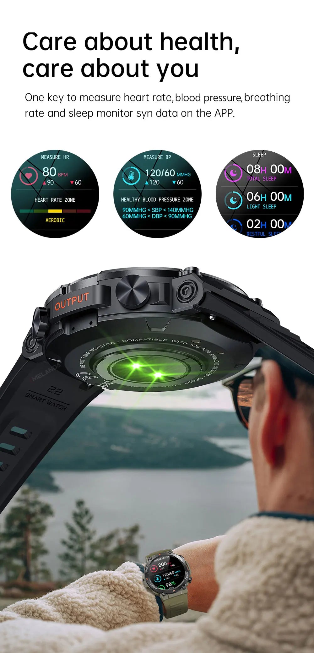 MEVADEN 1.39 inch HD Bluetooth Call Smart Watch Men Sports Fitness Tracker Heart Monitor 400mAh Smartwatch For Android IOS MD56