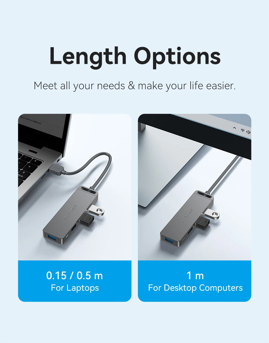 Vention USB Hub High Speed 4 Ports Multi USB 3.0 to USB 3.0 Hub Splitter Adapter for MacBook Pro iPad Pro Xiaomi Lenovo USB Hub