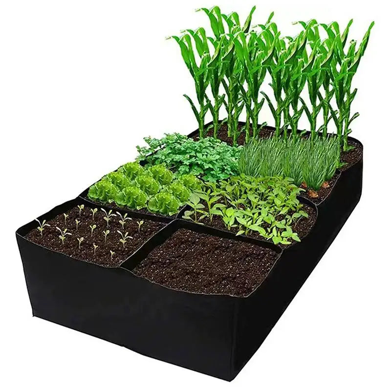 Raised Garden Bed Black Grow Bag for Vegetable Flower Planter Reusable Breathable Felt Bag for Indoor Balcony Outdoor