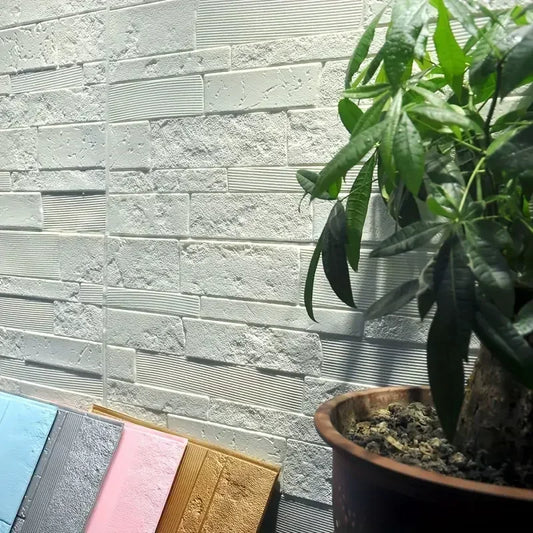 5-15pcs 35cm X 35cm 3D Self-Adhesive Wall Stickers Solid Color Waterproof DIY Brick Pattern Home Decor for Living Room Backgroun