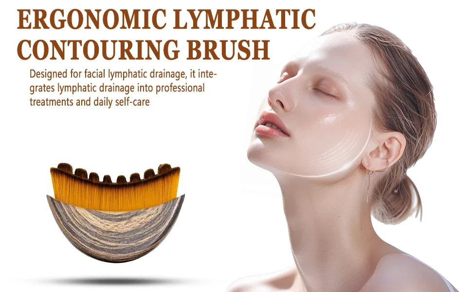 New Lymphatic Contour Face Brush for Lymphatic Drainage Massage Ergonomically Designed to Fit Skin Precisely