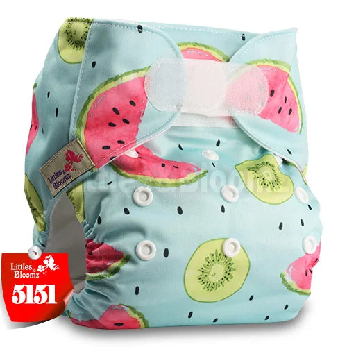 [Littles&Bloomz] Baby Washable Reusable Real Cloth STANDARD Hook-Loop Pocket Nappy Diaper Cover Wrap, suits Birth to Potty