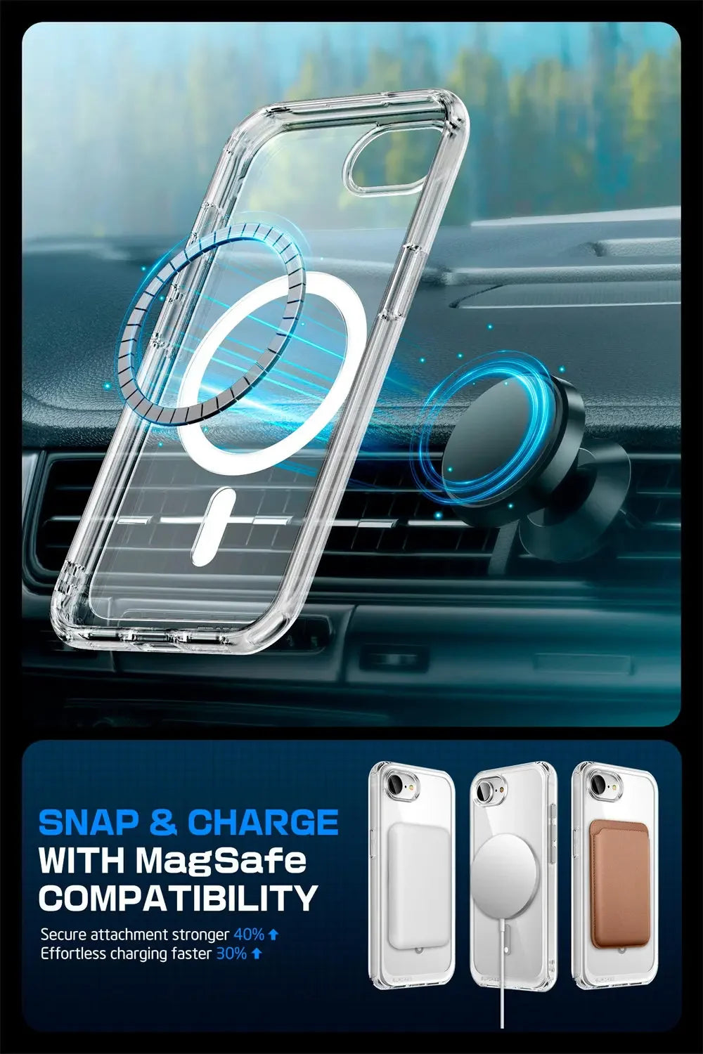 SUPCASE For iPhone 16E For iPhone 17E Case 6.1" UB Mag Slim Shockproof Protective Magnetic Phone Case Compatible with MagSafe