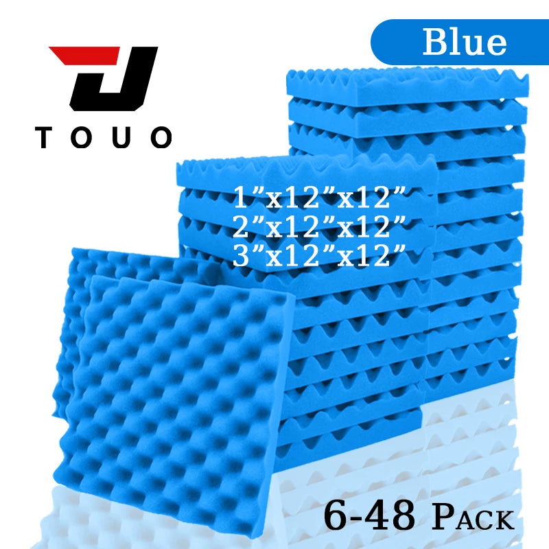 TOUO Acoustic Foam 6/12/24/48Pc Acoustic Sponge Sound Insulation Sound-absorbing Soundproof Foam Panels Ceiling Acoustic Esponja