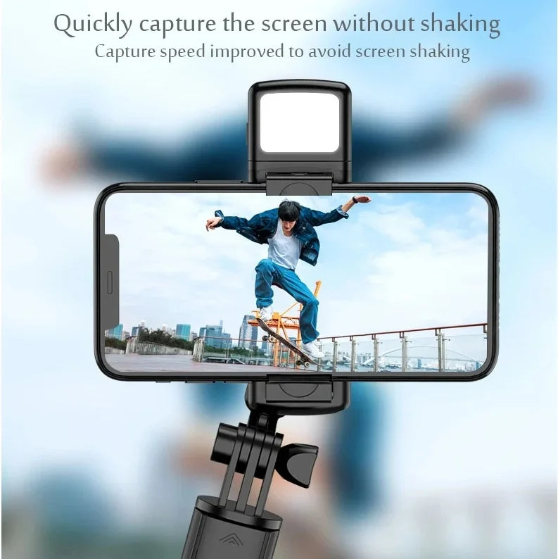 Cell Phone Selfie Stick Tripod Bluetooth Remote Wireless Selfi Stick Phone HolderStand with Beauty Fill Light for Phone