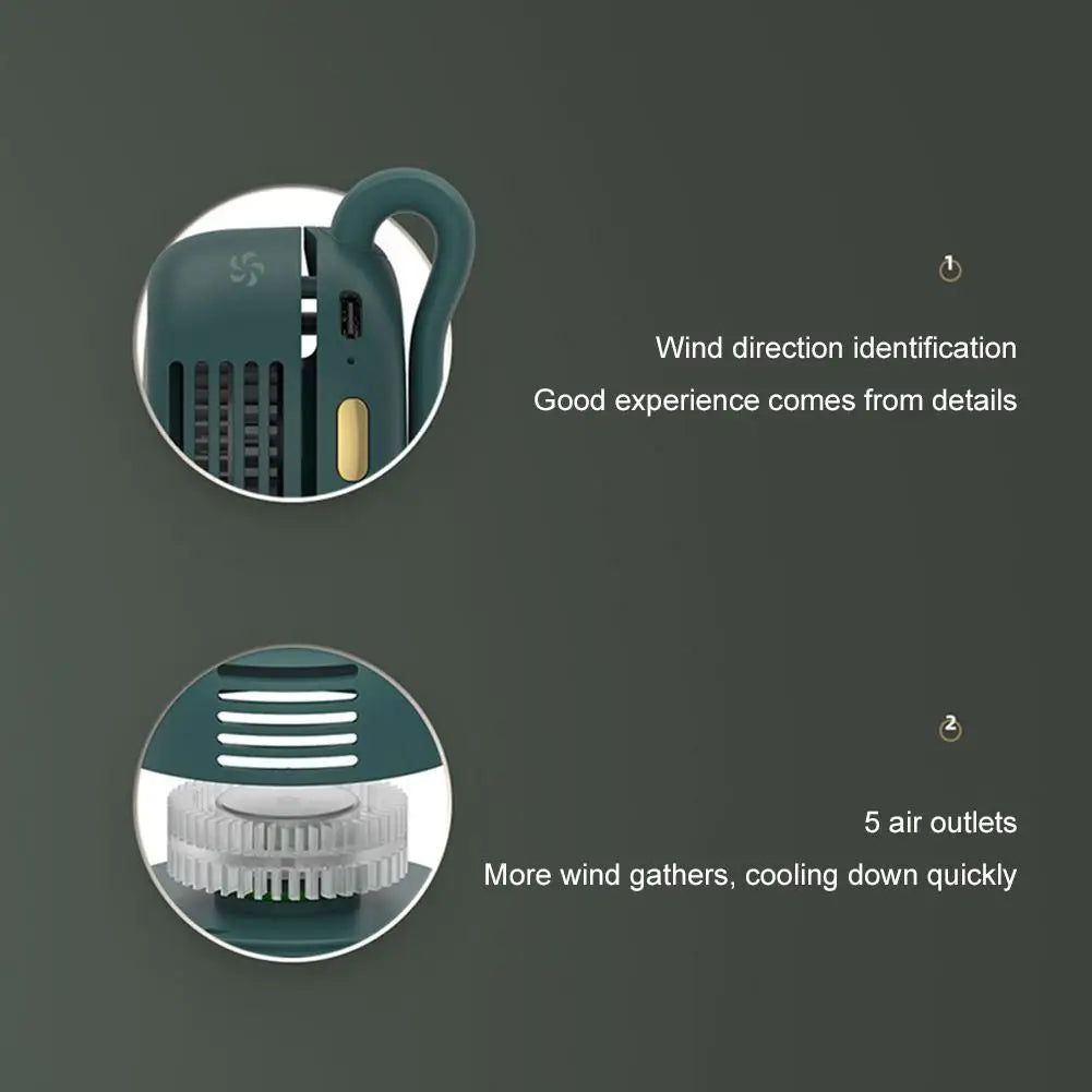 Whirlwind Leafless Mini Fan With Portable Button Design USB Charging Silent Portable Mini Fan For Home And Outdoor Travel