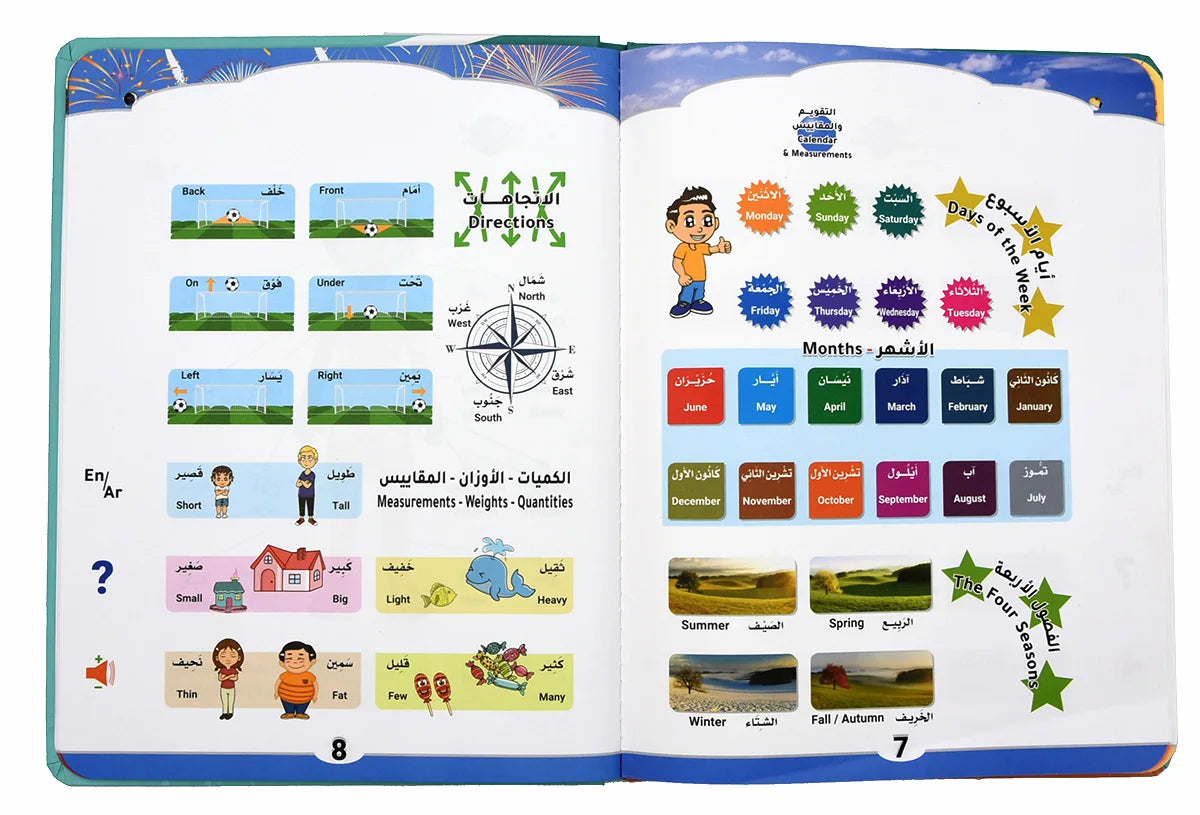 Arabic English Language Reading Book Learning E-book for Children Interactive Voice Reading Early Educational Study Toys Gifts