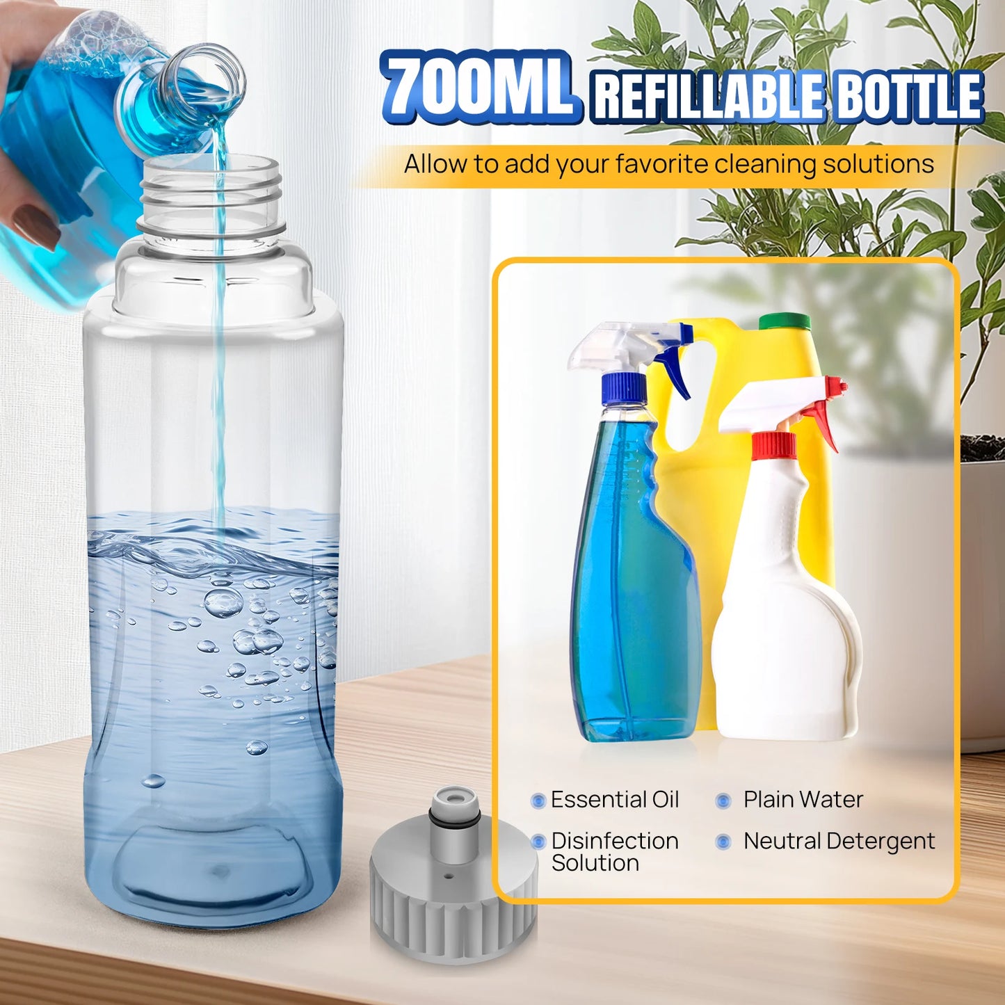 Spray Mop,Microfiber Spray Mop for Floor Cleaning Wet Dry, 360 Degree Spin Dust Home Kitchen Hardwood Floor Flat Mops with 700ML