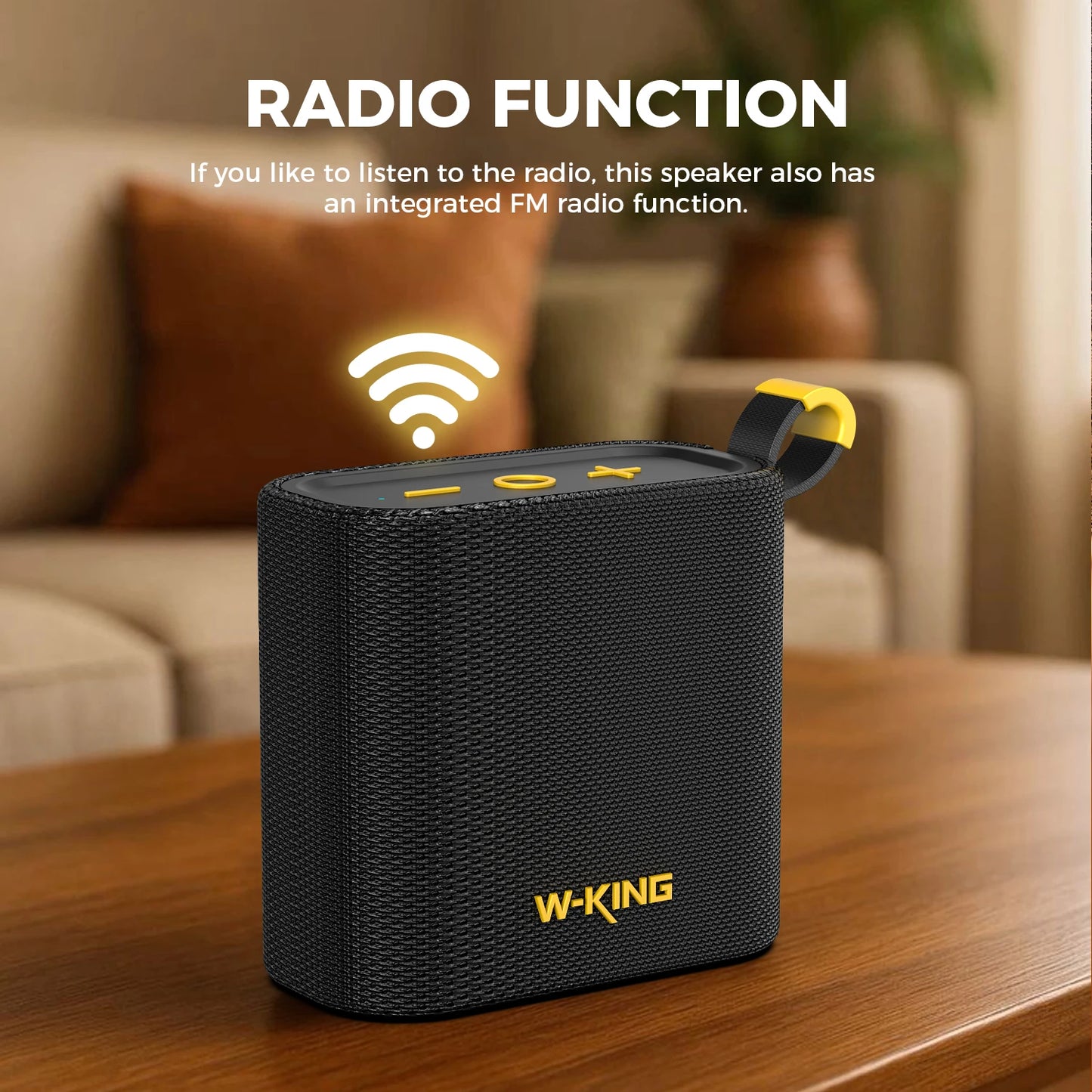 W-KING Portable Wireless Bluetooth Speaker, 6W Deep Bass Sound, IPX7 Waterproof, 10H Playtime, TWS/FM/TF/AUX, Handsfree Call
