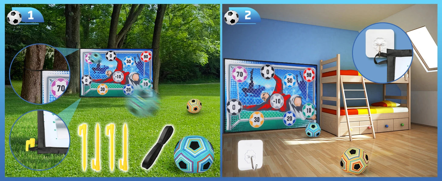 VATOS Football Soccer Sticky Goal Toy Shooting Score Practice Indoor Outdoor Sport Game Penalty Free Kick Training For Boys Gift