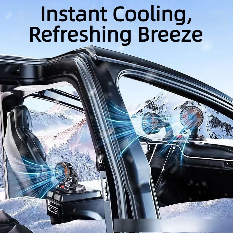 5V/12V/24V Car Fan Cooling Dual/Three Head USB Cooler Adjustable Auto Cooler Air Fan Car Accessories Wind Regulation