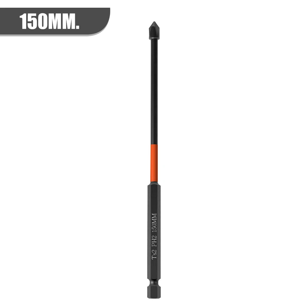 Strong Magnetic Batch Head PH2 Cross Screwdriver Set Impact Drill Bit Screw Alloy Steel Non-slip Cross Screwdriver 25-150mm