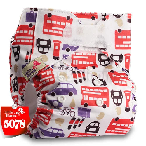 [Littles&Bloomz] Baby Washable Reusable Real Cloth STANDARD Hook-Loop Pocket Nappy Diaper Cover Wrap, suits Birth to Potty