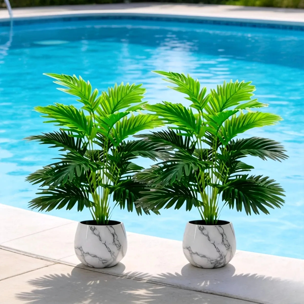2PCS 24Leaves Areca palm simulation green plants realistic artificial trees suitable for bedroom living room outdoor decoration